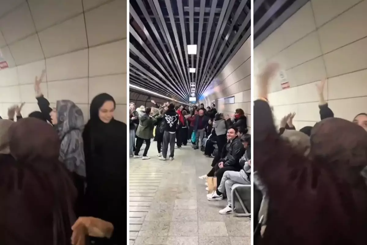 Marmaray’da İmamoğlu gerginliği! İki grup karşı karşıya geldi