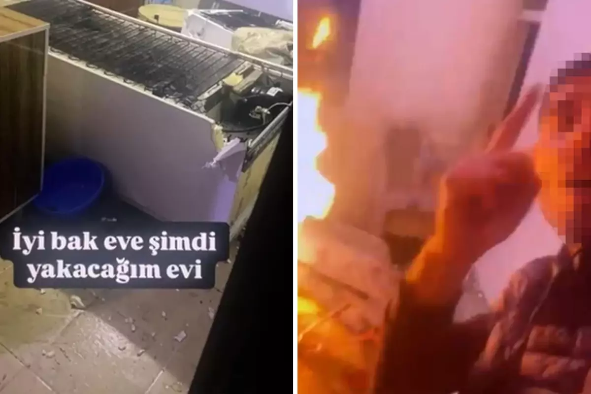 Annesiyle tartışıp evi ateşe verdi! Her şeyi canlı yayınladı