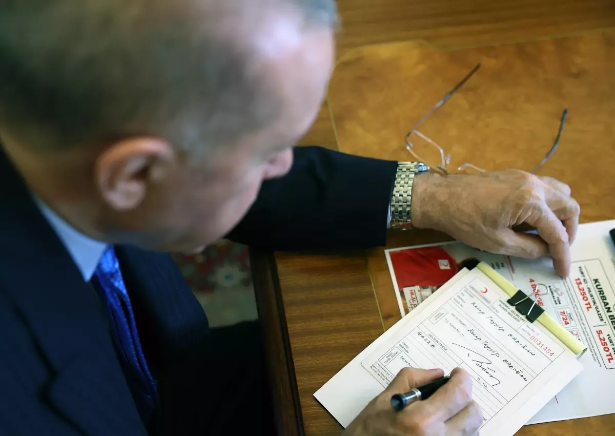 Cumhurbaşkanı Erdoğan’dan Gazze’ye kurban bağışı